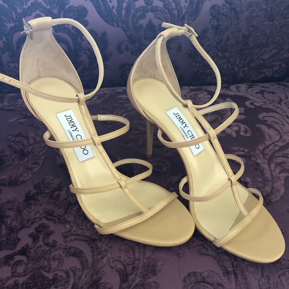 Brand new jimmy choo strappy beige sandals